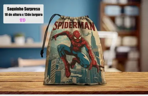 Saquinho para Lembrancinhas Surpresa do Homem Aranha