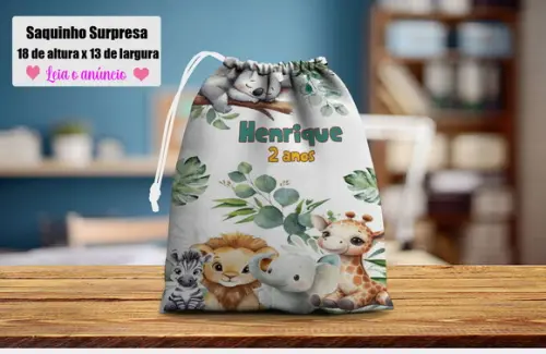 Saquinho Safari Baby para Lembrancinhas Surpresa