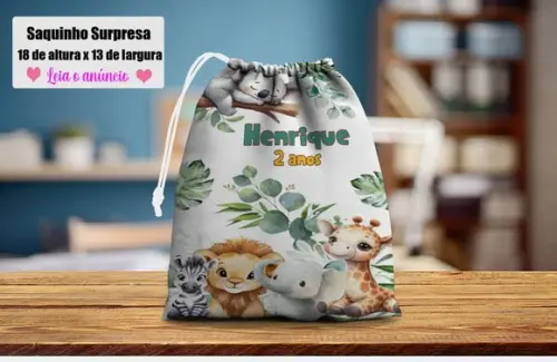 Saquinho Safari Baby para Lembrancinhas Surpresa