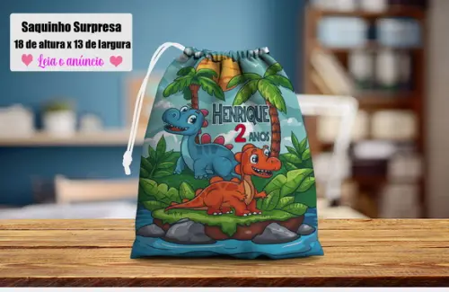 Saquinho Surpres Festa Dinossauros Cute