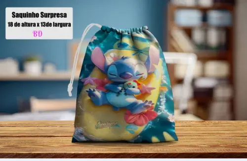 Saquinho Surpresa Lembrancinhas de Aniversario do Stitch