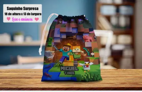 Saquinho Surpresa Lembrancinhas Minecraft