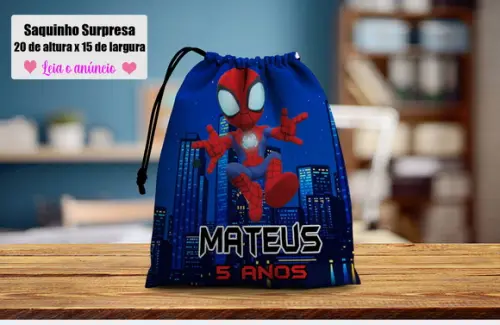 Saquinho Surpresa para Lembrancinhas do Homem Aranha Baby