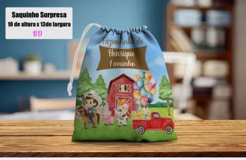 Saquinho Surpresa para Lembrancinhas Fazendinha