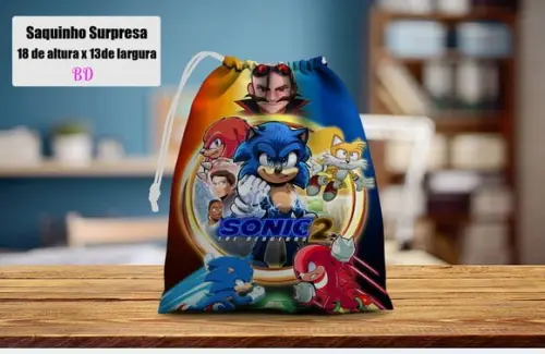 Saquinho Surpresa para Lembrancinhas do Sonic