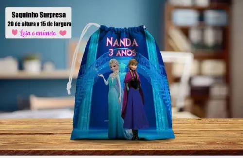 Saquinho Surpresa para Lembrancinhas Elsa e Ana Frozen
