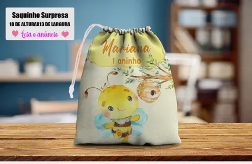 Saquinho Surpresa Personalizado Abelhinha