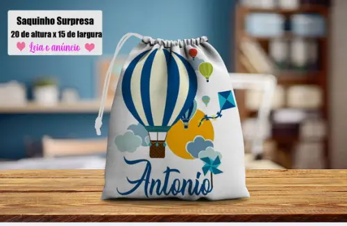 Saquinho Surpresa Personalizado Balões