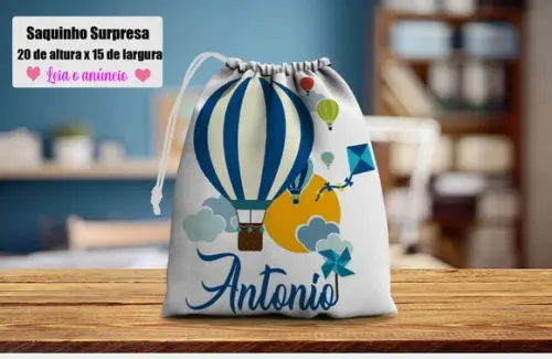 Saquinho Surpresa Personalizado Balões