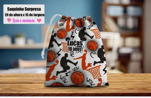 Saquinho Surpresa Personalizado Basquetebol
