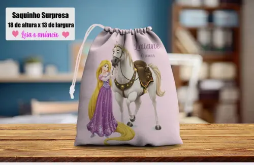 Saquinho Surpresa Personalizado da Rapunzel