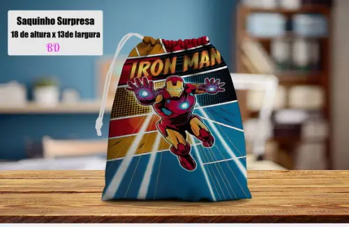 Saquinho Surpresa Personalizado do Homem de Ferro