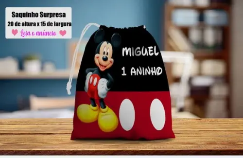 Saquinho Surpresa Personalizado do Mickey