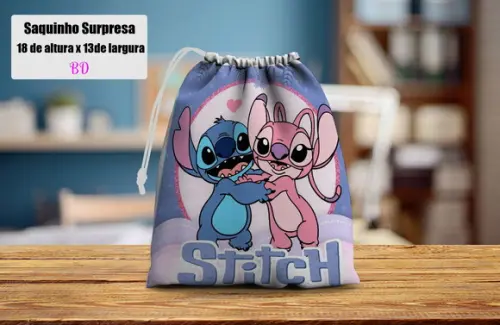 Saquinho Surpresa Personalizado do Stitch Angel