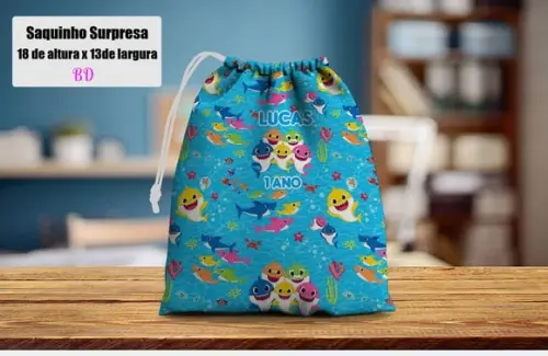 Saquinho Surpresa Personalizado do Bby Shark