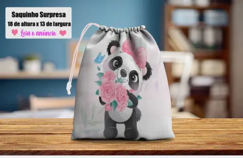Saquinho Surpresa Personalizado Ursinho