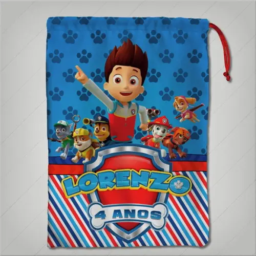 Saquinho Surpresa Personalizado Patrulha Canina