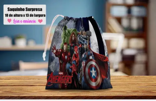 Saquinho Surpresa Personalizado Vingadores
