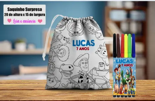 Saquinho Surpresa Pinte e Lave +canetinhas Toy Story