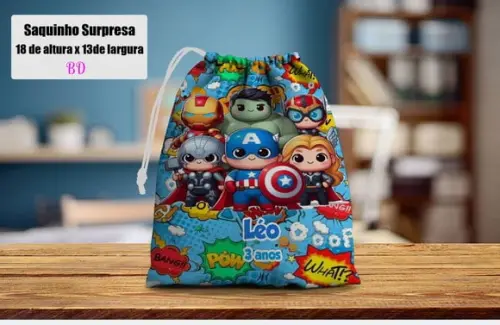 Saquinho Surpresa Personalizado Vingadores Baby