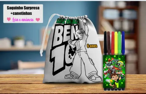 Saquinho Surpresa Pinte+canetinhas Ben 10
