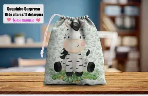 Saquinho Surpresa Safari Baby Zebrinha