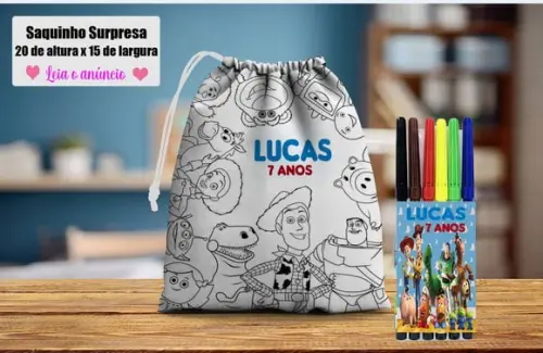 Saquinho Surpresa Pinte e Lave +canetinhas Toy Story