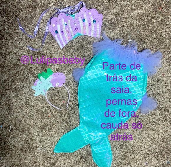 Cauda de sereia infantil , roupa sereia