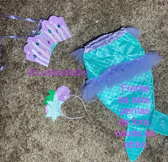 Cauda de sereia infantil , roupa sereia