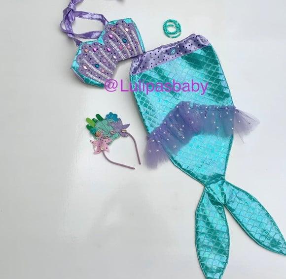 Conjunto Sereia infantil cauda de sereia infantil