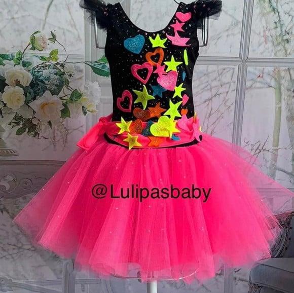 Vestido Festa Infantil Neon