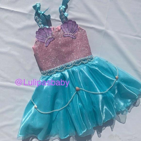 Vestido Infantil de Sereia Glitter