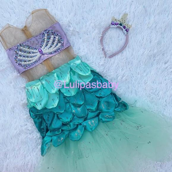 Vestido Infantil de Sereia
