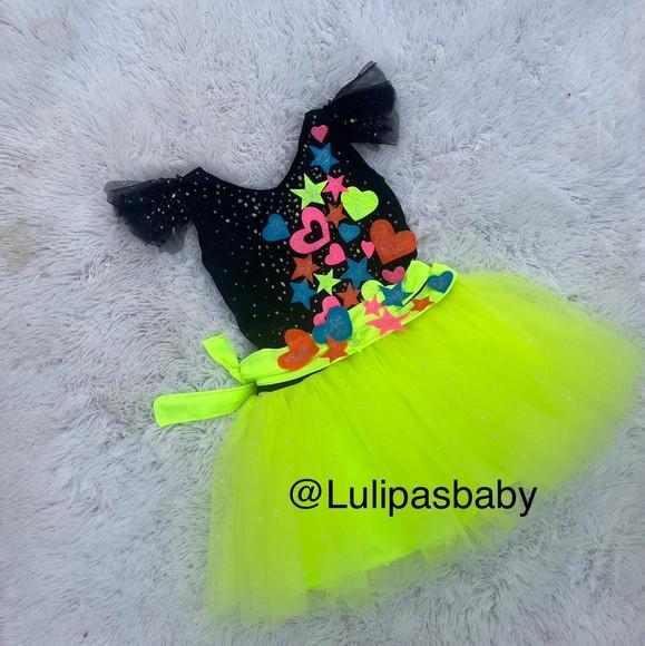 Vestido Infantil Neon Festa Neon