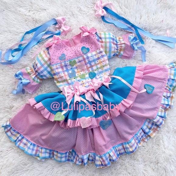 Vestido Junino Caipira Infantil