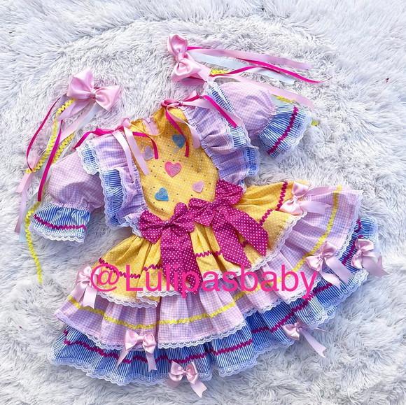 Vestido Junino Caipira Infantil Candy Color