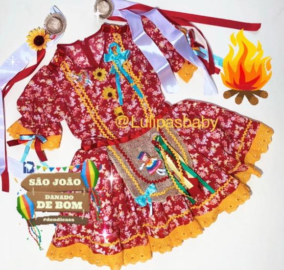 Vestido junino infantil , vestido caipira