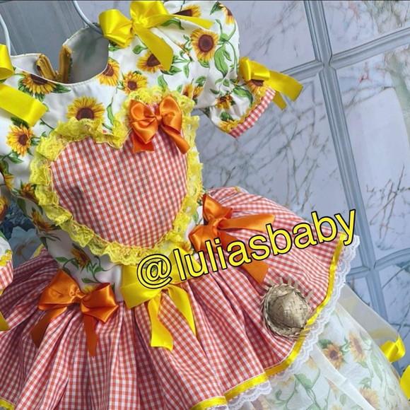 Vestido Junino Infantil Girassol