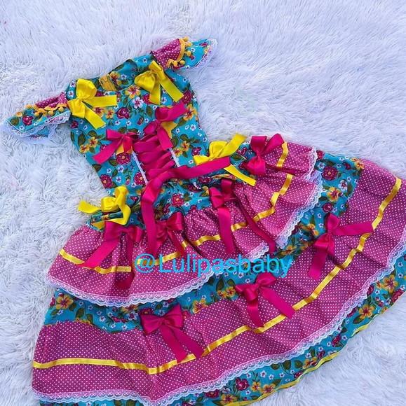 Vestido Junino Infantil Floral