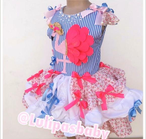 Vestido junino infantil, vestido caipira infantil
