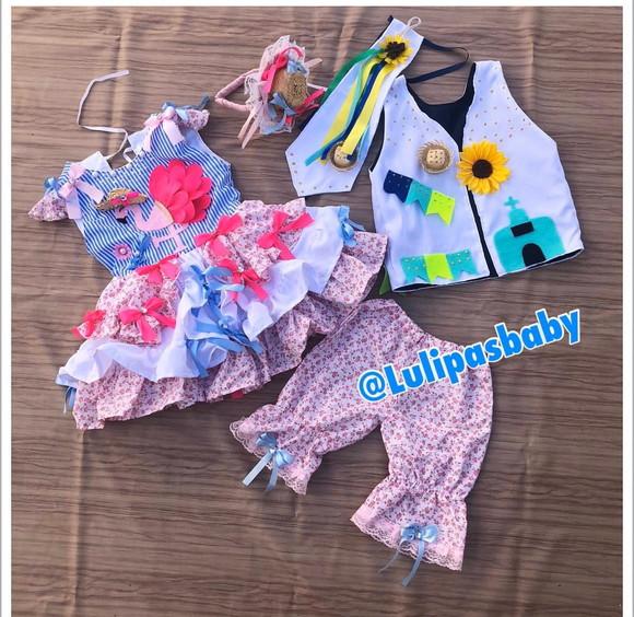 Vestido junino infantil, vestido caipira infantil