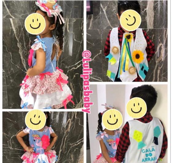 Vestido junino infantil, vestido caipira infantil