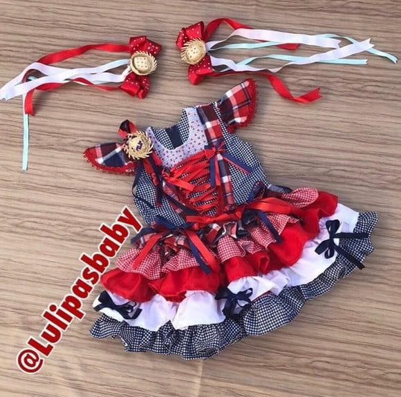 Vestido Junino, Vestido Festa Junina Menina Infantil