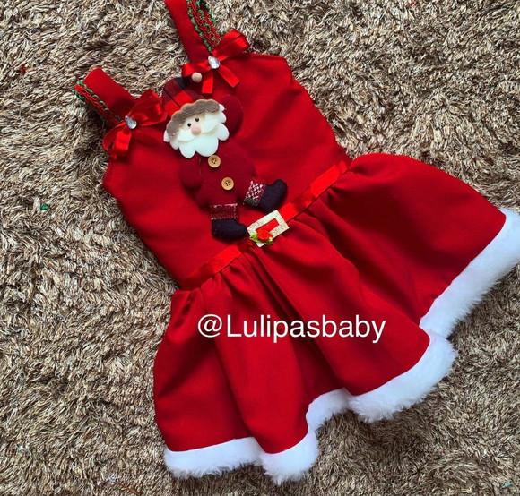Vestido Natalino Infantil Mamãe Noel