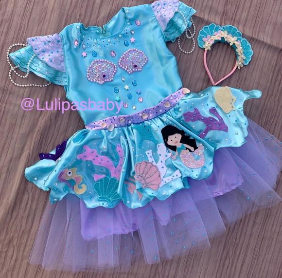 Vestido Sereia com tiara