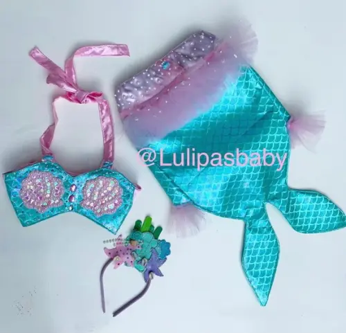 Conjunto Sereia Com cauda infantil