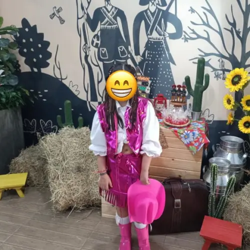 Fantasia Infantil Country Rosa