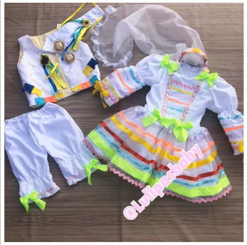 Noiva Caipira Infantil Neon.