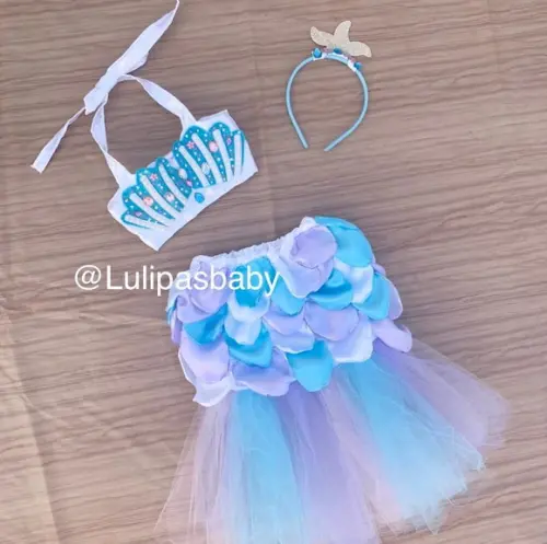 Roupa de sereia infantil e bebe