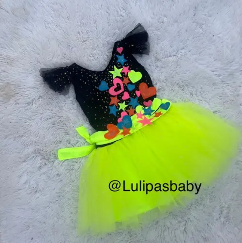 Vestido Infantil Neon Festa Neon